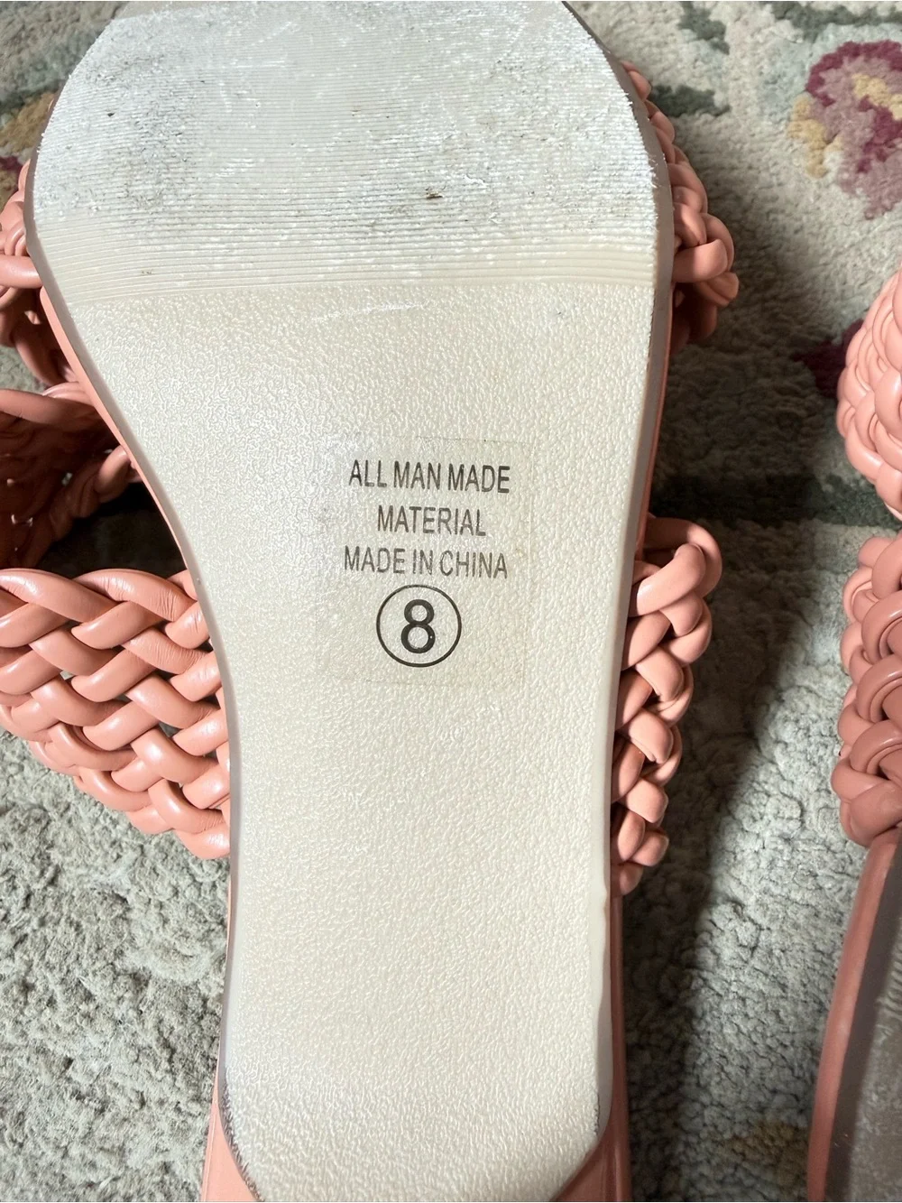 Delicious - Braided Double-Strap High Heel Mules - Peach - Women’s 8 - Picture 5 of 5